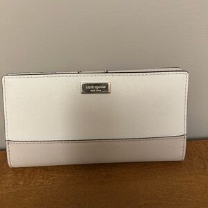 Kate Spade White Wallet with Silver Accent